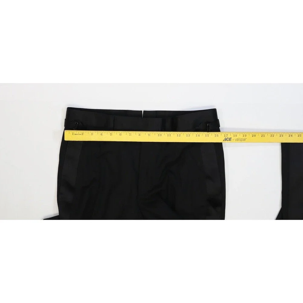 Tom Ford Tuxedo Suit Pants Mens 33x32 Black Wool Slim Fit Side Stripe Formal